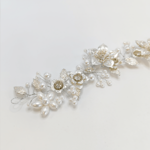 Tocado LINZ Corona tocado novia quinceañera tiara corona peineta flores piedras gliter brillo