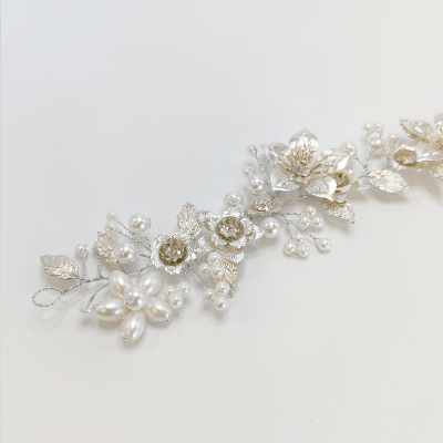 Tocado LINZ Corona tocado novia quinceañera tiara corona peineta flores piedras gliter brillo