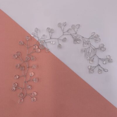 tocado perlas tiara corona accesorio pelo peinado boda quinceañera
